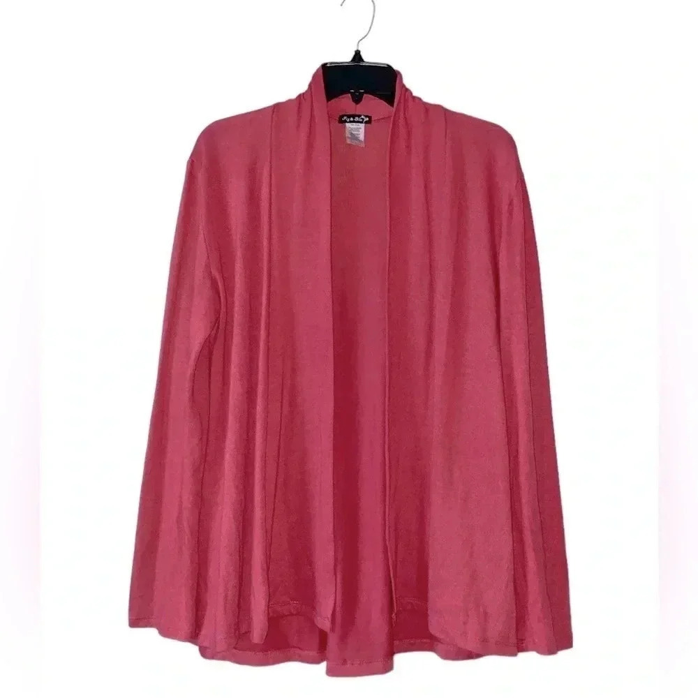 FIG & BLU | Women’s Open Front Knit Peach Waterfall Cardigan Size M (fits L)